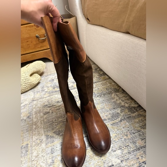 NEW Roan by Bed Stu Natty tall Brown Leather suede Knee-High riding Boots - Picture 6 of 16